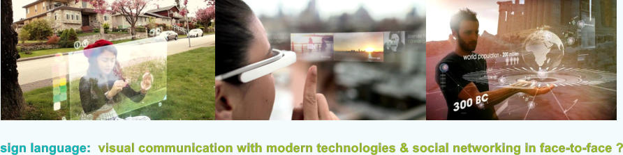 sign language:  visual communication with modern technologies & social networking in face-to-face ?