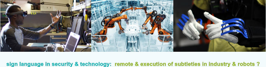 sign language in security & technology:  remote & execution of subtleties in industry & robots ?